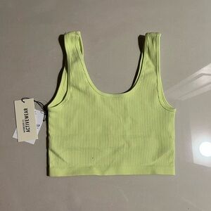 Forever 21 Ribbed Neon Yellow Crop Top